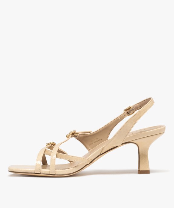 Sandales à talon avec brides et boucles en strass femme vue3 - FOLLOW ME - GEMO