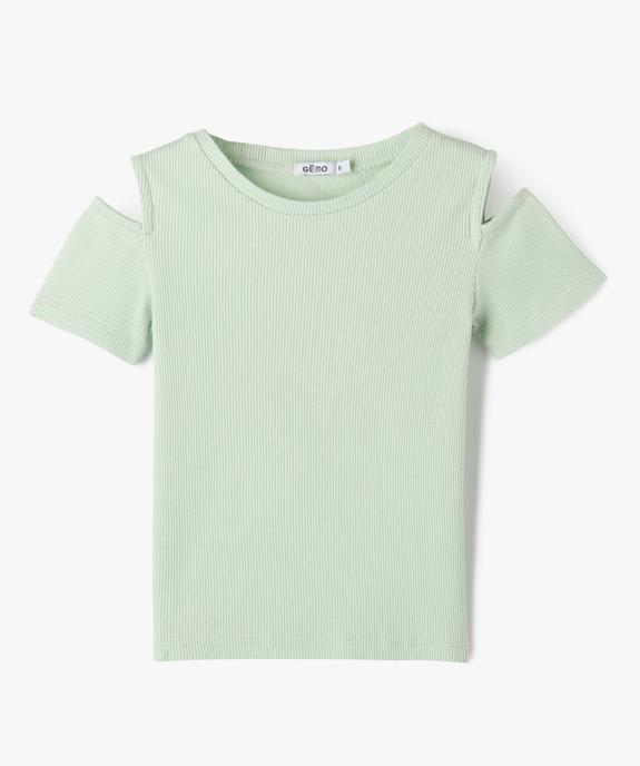 Tee-shirt à manches courtes avec épaules dénudées fille - GEMO (ENFANT) Tee-shirt à manches courtes avec épaules dénudées fille vue1 - GEMO (ENFANT) - GEMO