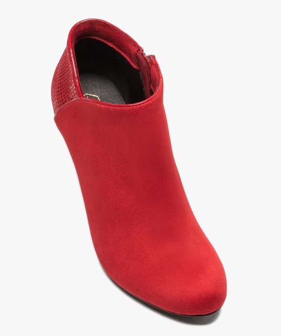 Low-boots femme dessus suédine et bordures passepoil vue5 - GEMO(URBAIN) - GEMO
