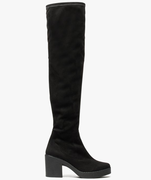 Bottes femme cuissardes à talon et semelle plateforme  vue1 - GEMO(URBAIN) - GEMO