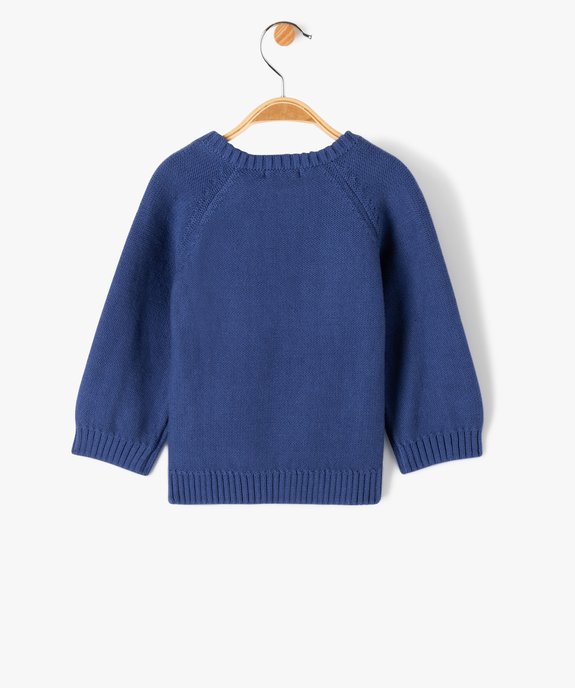 Pull bébé garçon en maille torsadée à manches raglan vue3 - GEMO(BEBE DEBT) - GEMO