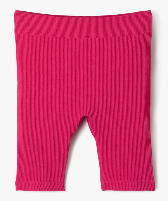 Legging de sport court en maille côtelée sans coutures fille vue3 - GEMO (ENFANT) - GEMO