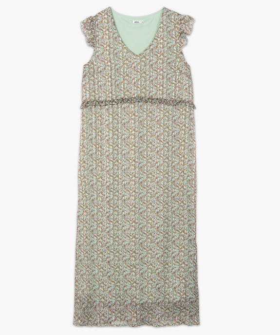 Robe femme à motifs fleuris et rayures pailletées vue4 - GEMO(FEMME PAP) - GEMO