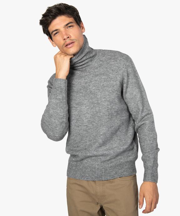 Pull homme à col roulé en maille chinée vue1 - GEMO (HOMME) - GEMO