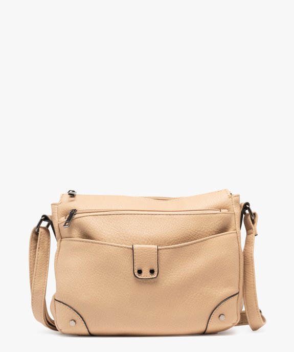 Sac besace compact en matière grainée souple femme vue1 - GEMO (ACCESS) - GEMO