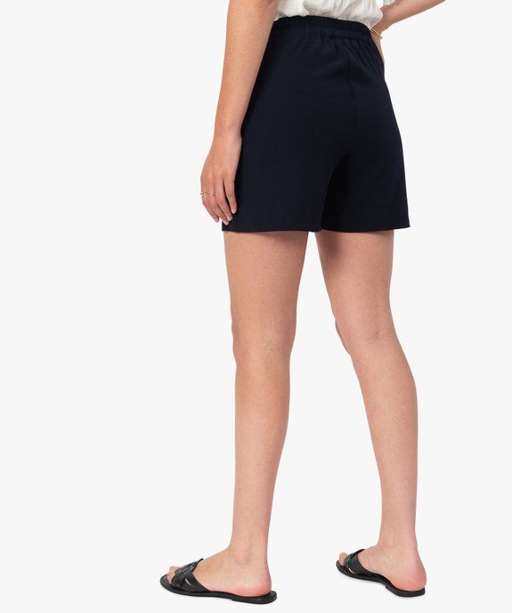 Short femme ample taille haute à pont boutonné vue3 - GEMO(FEMME PAP) - GEMO