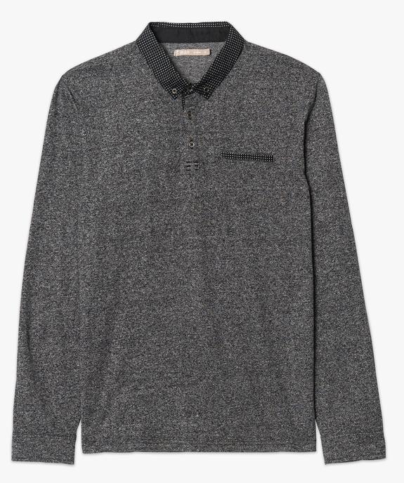Polo homme à manches longues avec col fantaisie vue4 - GEMO (HOMME) - GEMO