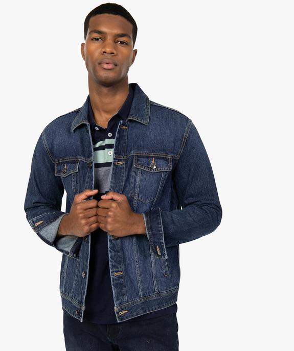 Blouson homme en jean coupe droite vue2 - GEMO (HOMME) - GEMO