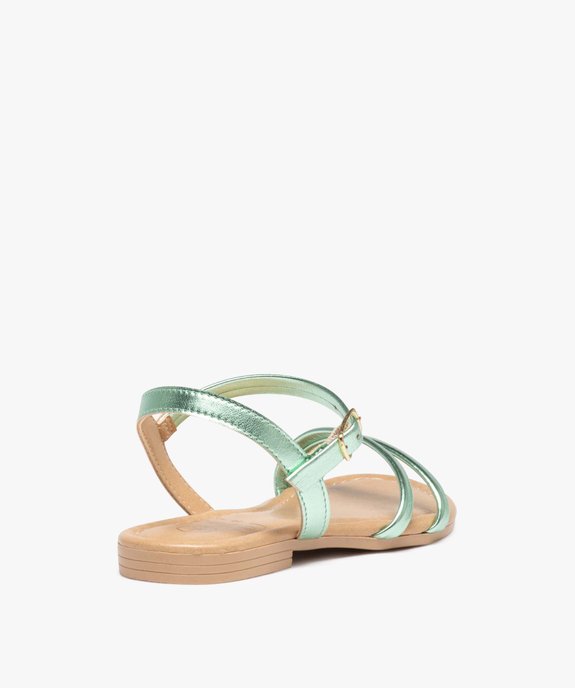 Sandales fille unies à fines brides métallisées vue4 - GEMO (ENFANT) - GEMO