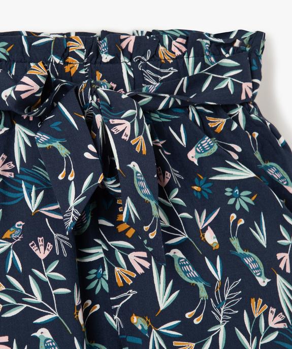Pantalon fille imprimé avec taille élastiquée et ceinture à nouer vue2 - GEMO (ENFANT) - GEMO