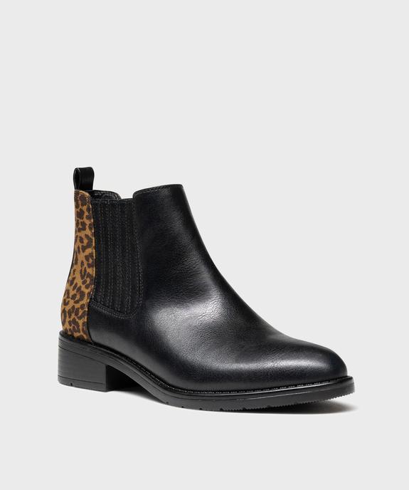 Chelsea boots avec empiècement léopard femme - Valentina Baldano vue2 - VALENTINA BALDA - GEMO