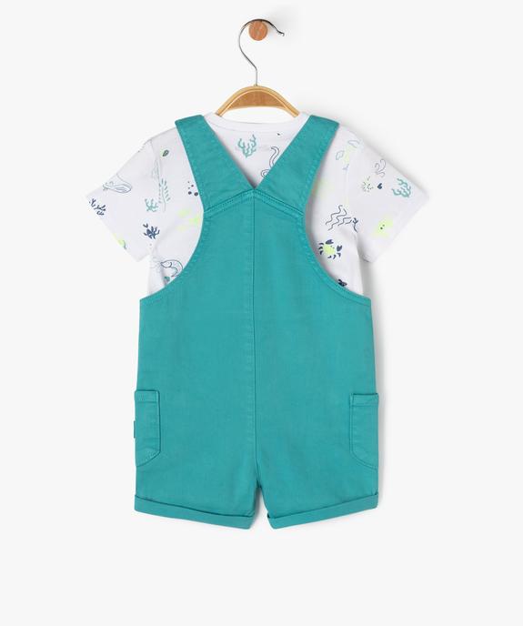 Ensemble 2 pièces salopette et tee-shirt bébé garçon vue5 - GEMO(BEBE DEBT) - GEMO