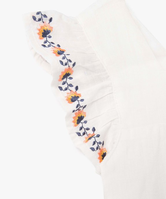 Chemise fille à manches courtes avec volants brodés vue2 - GEMO (ENFANT) - GEMO