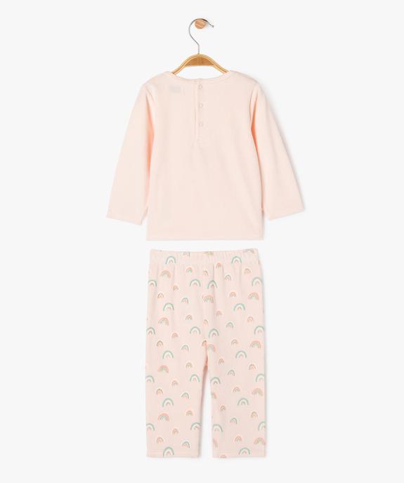 Pyjama en velours 2 pièces bébé fille vue4 - GEMO 4G BEBE - GEMO