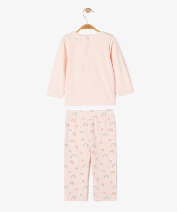 Pyjama en velours 2 pièces bébé fille vue4 - GEMO 4G BEBE - GEMO