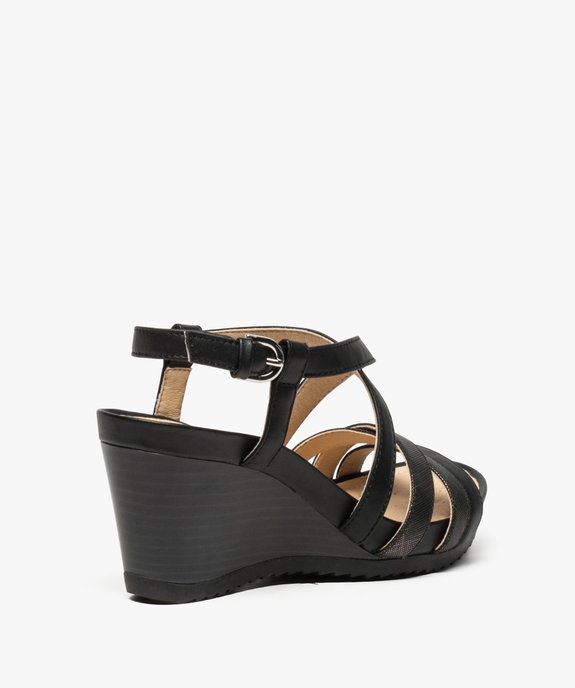 Sandales femme avec brides et talon compensé - Geox vue4 - GEOX - GEMO