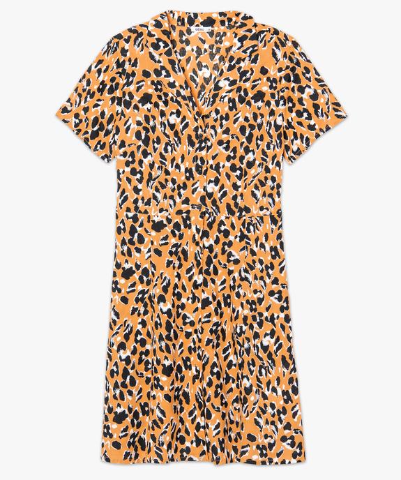 Robe femme forme chemise à motif léopard vue4 - GEMO(FEMME PAP) - GEMO