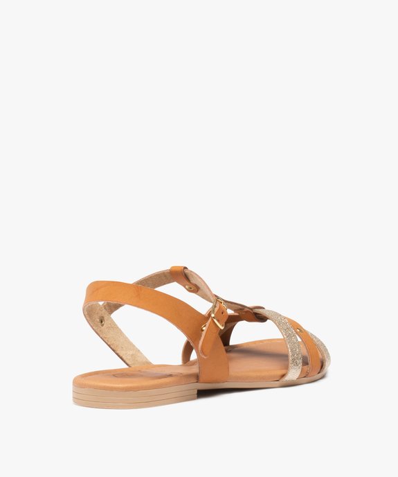 Sandales femme à fines brides pailletées vue4 - GEMO (CASUAL) - GEMO
