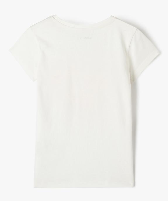 Tee-shirt manches courtes à motif fleuri fille vue3 - GEMO 4G FILLE - GEMO