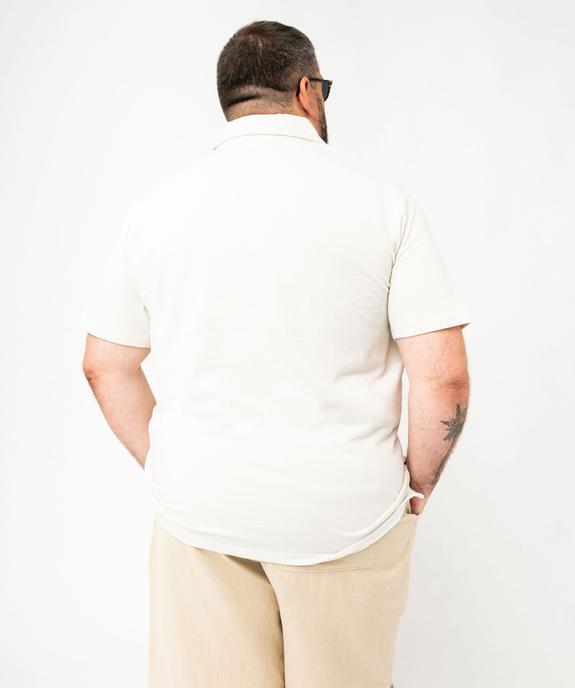 Polo à manches courtes en maille texturée homme vue7 - GEMO 4G HOMME - GEMO