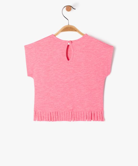 Tee-shirt à franges et manches courtes bébé fille vue3 - GEMO(BEBE DEBT) - GEMO