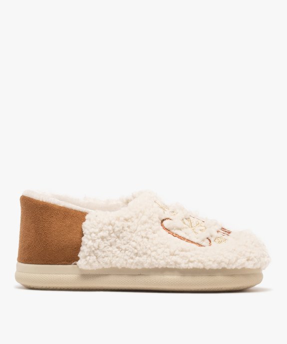 Chaussons enveloppants en sherpa avec broderie scintillante femme vue1 - GEMO(HOMWR FEM) - GEMO