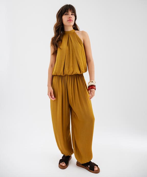 Blouse sans manches en satin avec col noué femme vue1 - GEMO(FEMME PAP) - GEMO