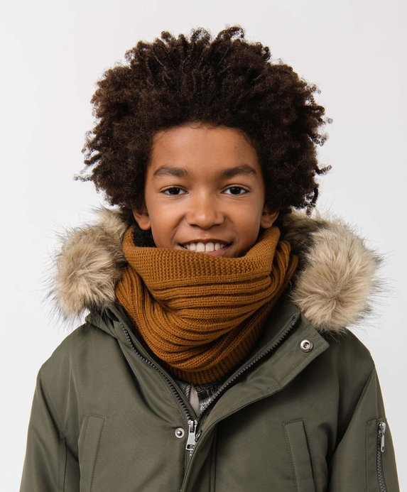 Echarpe garçon forme snood en maille côtelée avec doublure sherpa vue1 - GEMO (JUNIOR) - GEMO