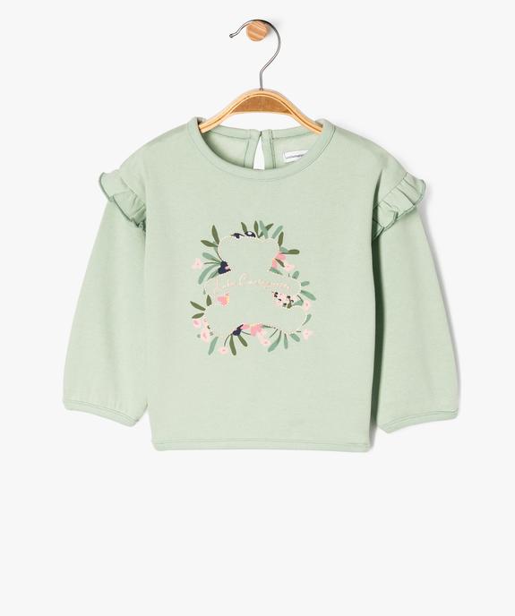 Sweat loose à volants imprimé bébé fille - LuluCastagnette vue1 - LULUCASTAGNETTE - GEMO