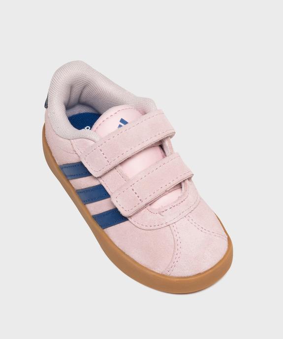 Baskets VL Court 3.0 dessus cuir velours fermeture scratch fille - Adidas vue5 - ADIDAS - GEMO
