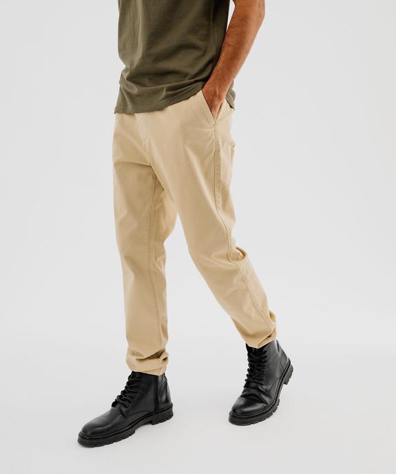 Pantalon jogger en toile de coton homme vue1 - GEMO 4G HOMME - GEMO