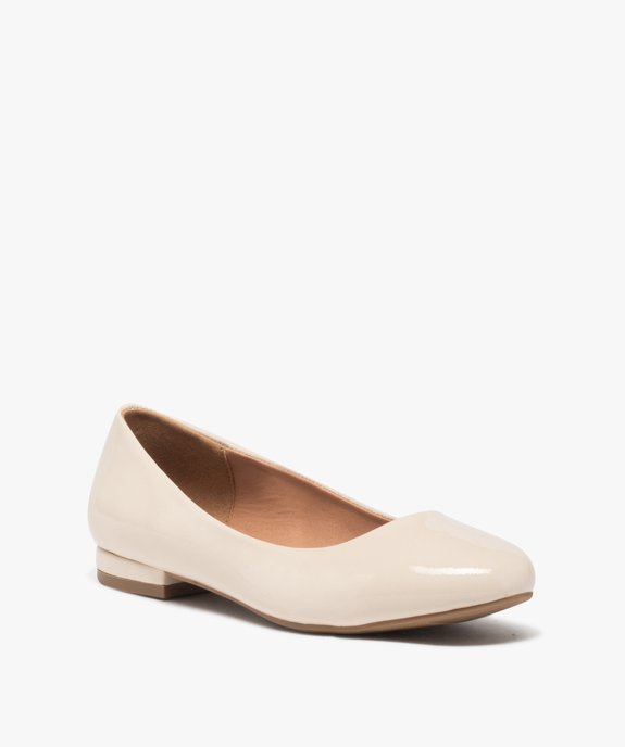 Ballerines femme unies dessus verni à bout rond vue2 - GEMO(URBAIN) - GEMO