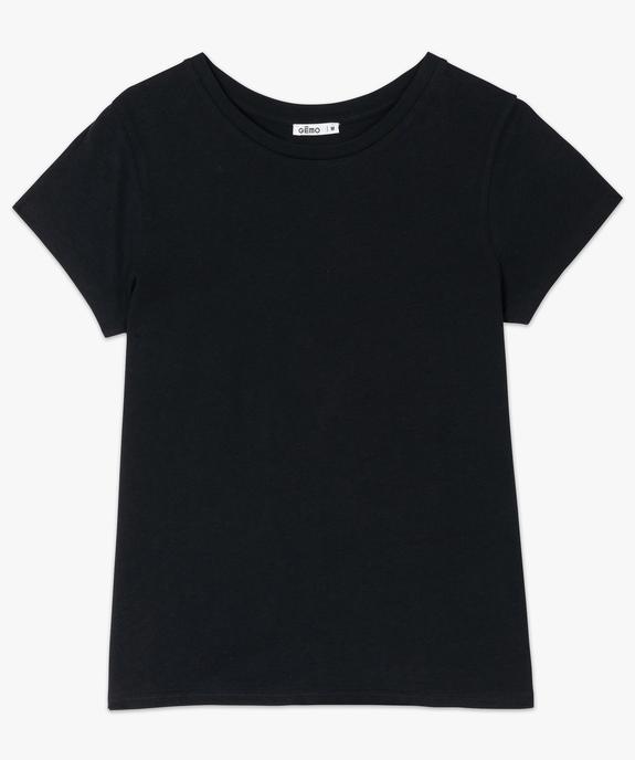 Tee-shirt femme à manches courtes et col rond vue4 - GEMO 4G FEMME - GEMO