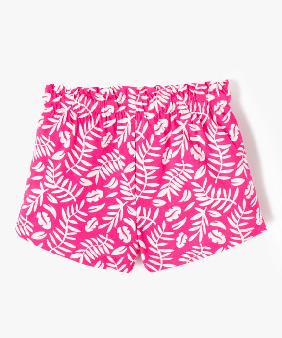 Short bébé fille en maille de coton imprimé à taille élastiquée vue3 - GEMO(BEBE DEBT) - GEMO