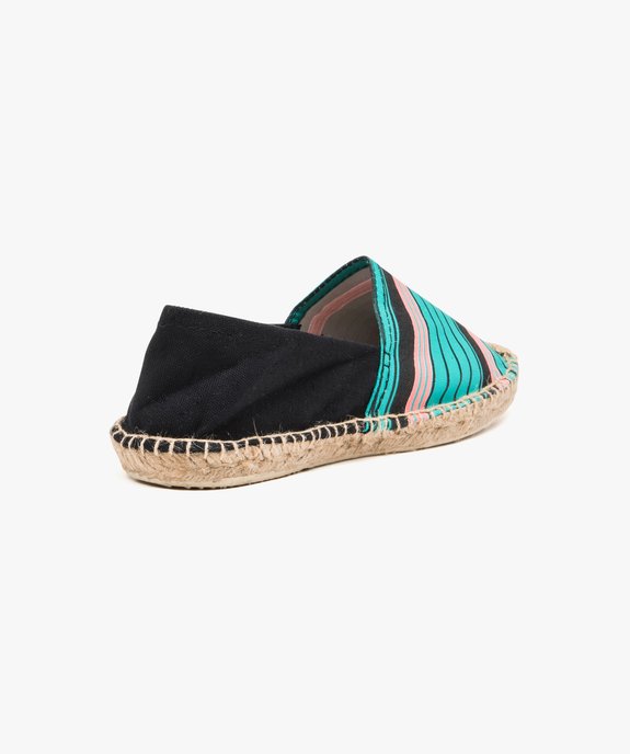 Espadrilles femme à talon plat dessus toile vue4 - GEMO (PLAGE) - GEMO