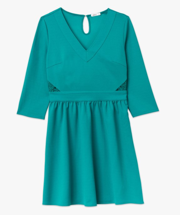 Robe courte à manches 3/4 et col V femme vue4 - GEMO(FEMME PAP) - GEMO