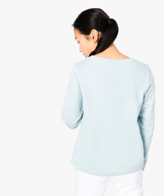 Sweat femme en coton biologique avec motif sur l'avant vue3 - GEMO 4G FEMME - GEMO