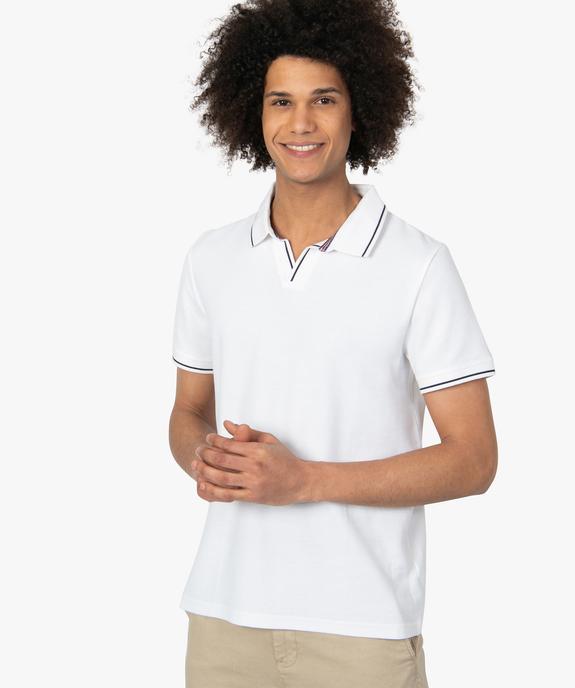 Polo homme à manches courtes en maille nid d'abeille vue1 - GEMO (HOMME) - GEMO
