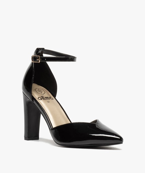 Escarpins femme vernis à talon haut et bout pointu vue2 - GEMO(URBAIN) - GEMO