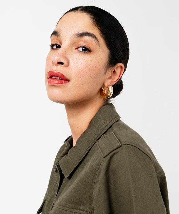 Veste style militaire en twill de coton à taille ajustable femme vue2 - GEMO 4G FEMME - GEMO
