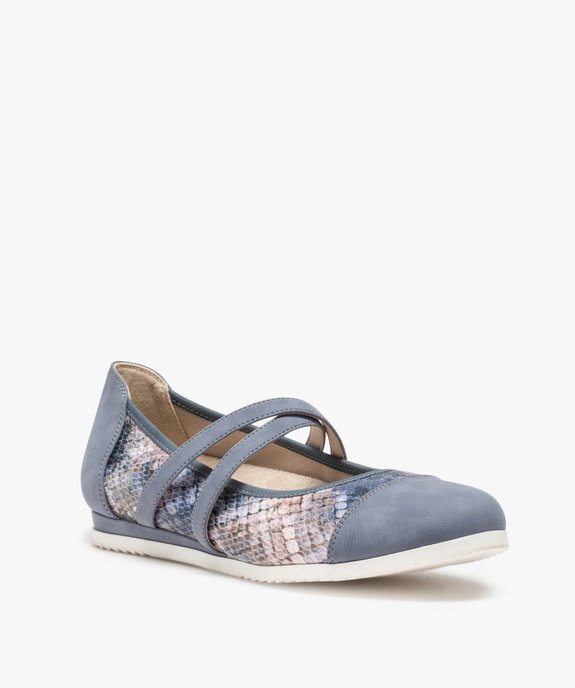 Ballerines femme à brides élastiques et semelle crantée vue2 - GEMO (CONFORT) - GEMO