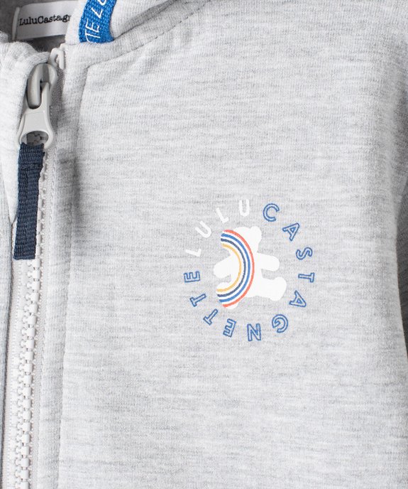 Sweat bébé garçon zippé à capuche – LuluCastagnette vue2 - LULUCASTAGNETTE - GEMO