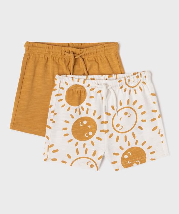 Short en coton avec taille ajustable bébé garçon (lot de 2) vue1 - GEMO(BB COUCHE) - GEMO