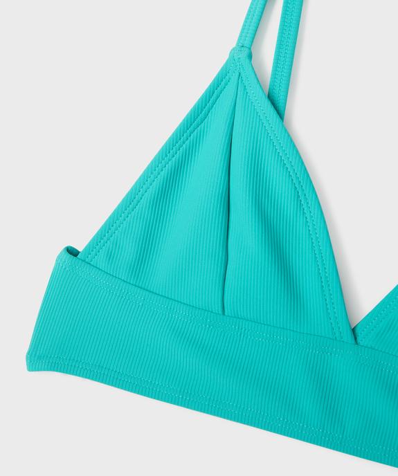 Maillot de bain 2 pièces en maille côtelée unie fille vue2 - GEMO (JUNIOR) - GEMO