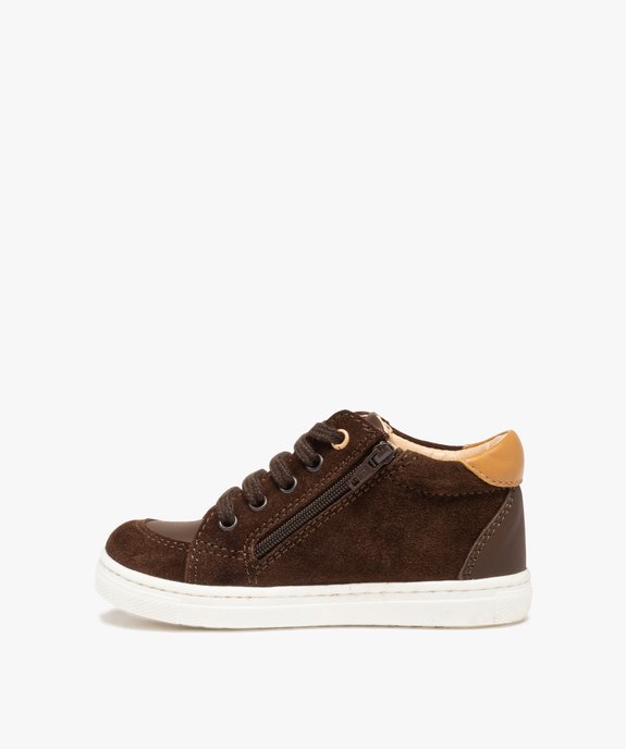 Baskets bébé garçon mid-cut en cuir à lacets et zip – NA! vue3 - NA! - GEMO