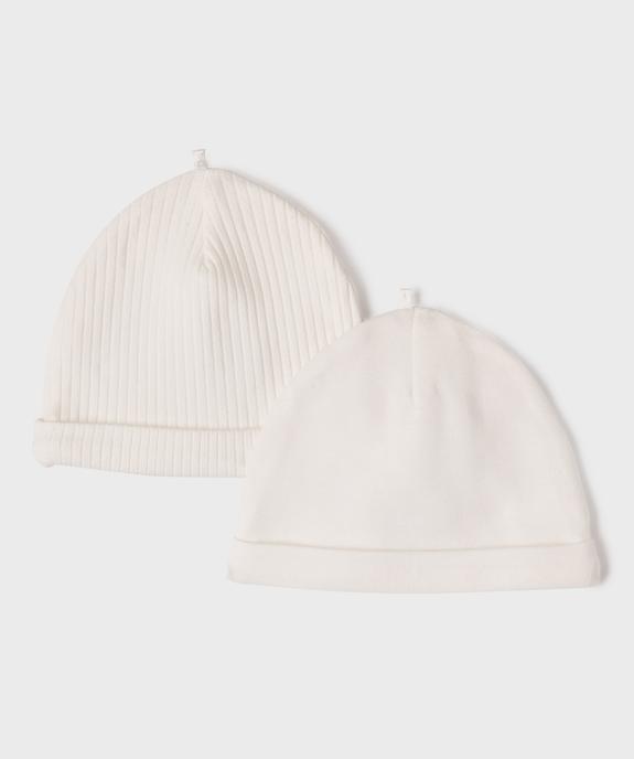 Bonnet naissance en jersey à revers (lot de 2)  vue9 - GEMO(BB COUCHE) - GEMO