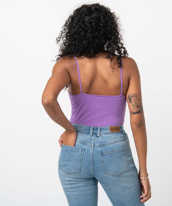 Débardeur uni à fines bretelles femme vue3 - GEMO (MAILLE) - GEMO