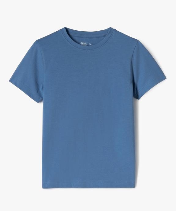 Tee-shirt à manches courtes en coton uni garçon vue1 - GEMO (ENFANT) - GEMO