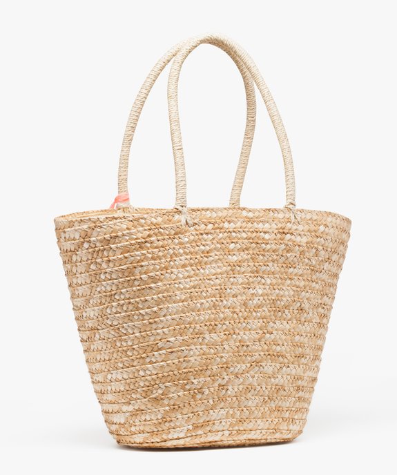 Sac de plage avec pompon et inscription brodée  vue2 - GEMO (ACCESS) - GEMO