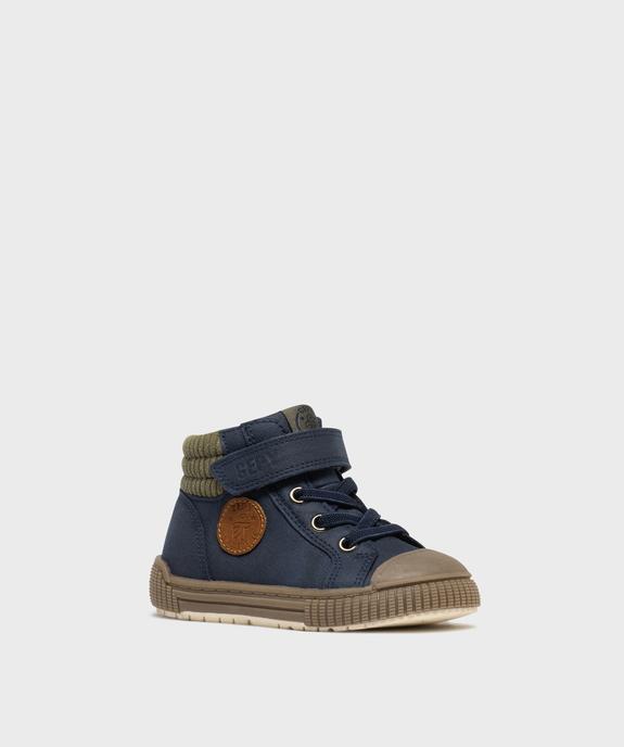 Chaussures montantes à col en velours côtelé bébé garçon - Gepy vue2 - GEPY - GEMO